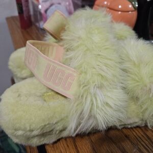 UGG Women's Fuzzy Oh Yeah Lime Green Slippers